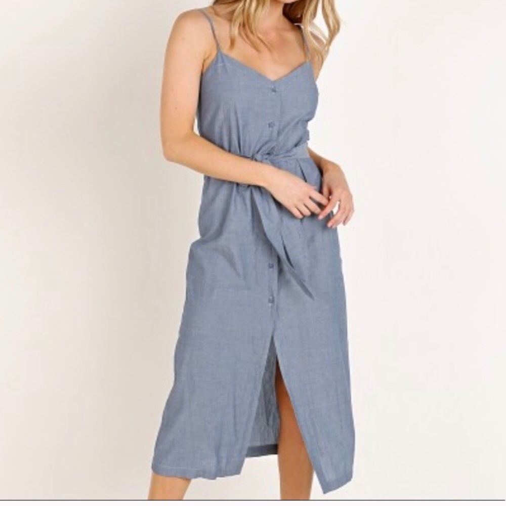 NWT LACAUSA |Anthropologie Bluebell Chambray Dress
